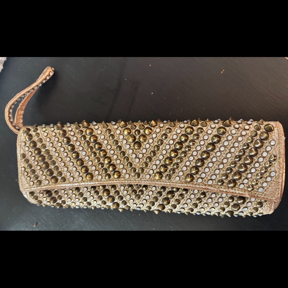 KIPPYS Coronado Studded Gold Clutch